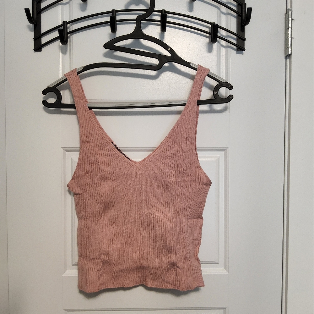 Dusty pink crop tank